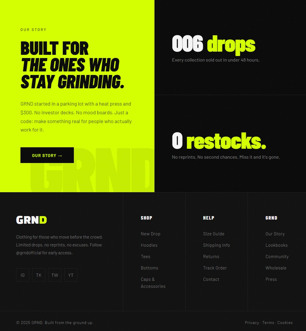 Streetwear Brand — GRND